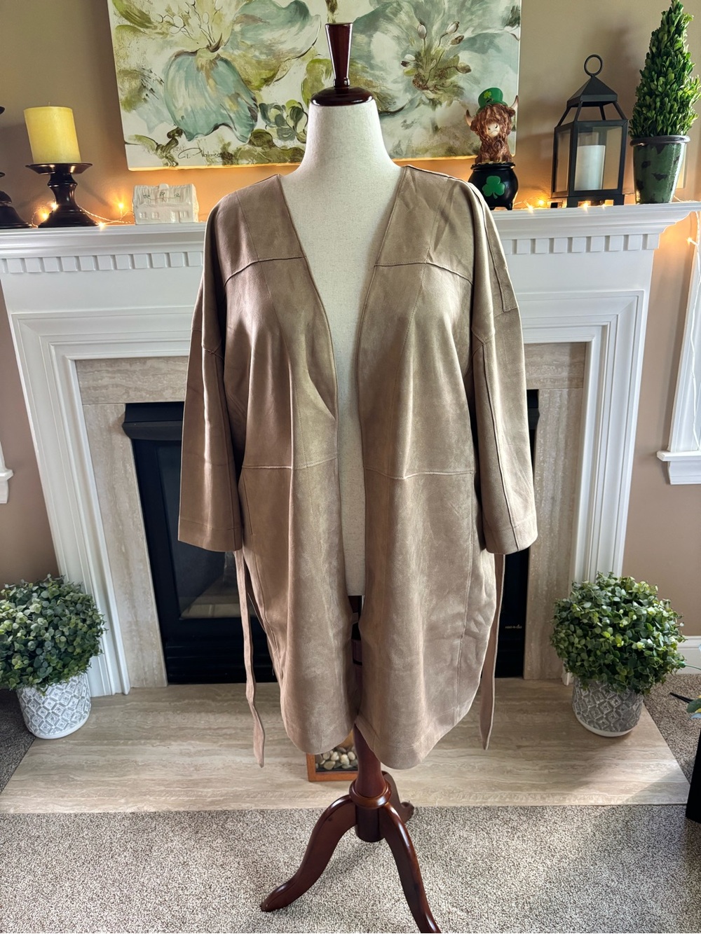 *NEW* Chico’s Kimono Coat - Faux Suede - 3/4 - Color Biscotti - Size 20/22